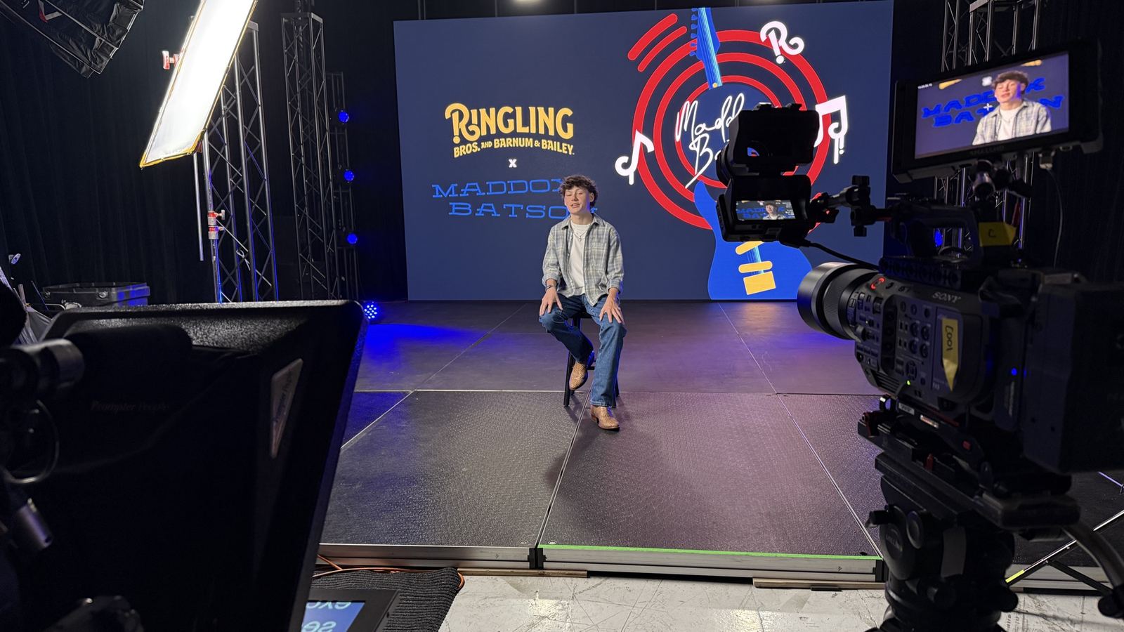 Full studio camera and lighting setup for the Ringling Bros. and Barnum & Bailey x Maddox Batson shoot